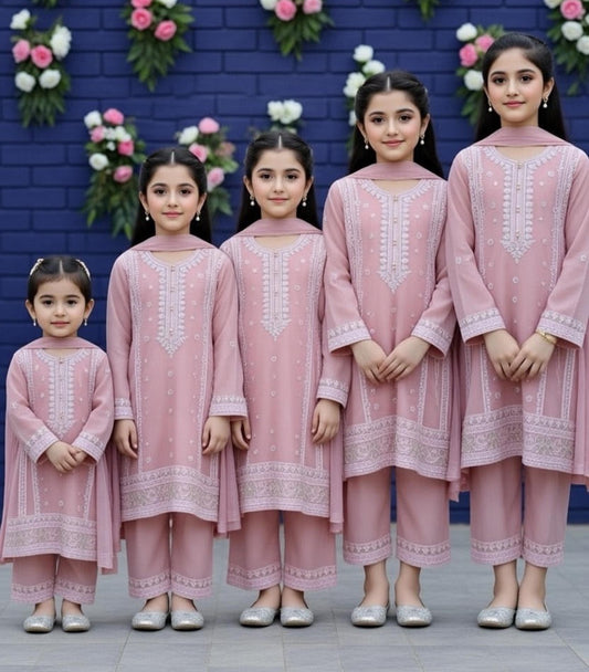 Noor’s-Pink Kameez Shalwar-3Pc