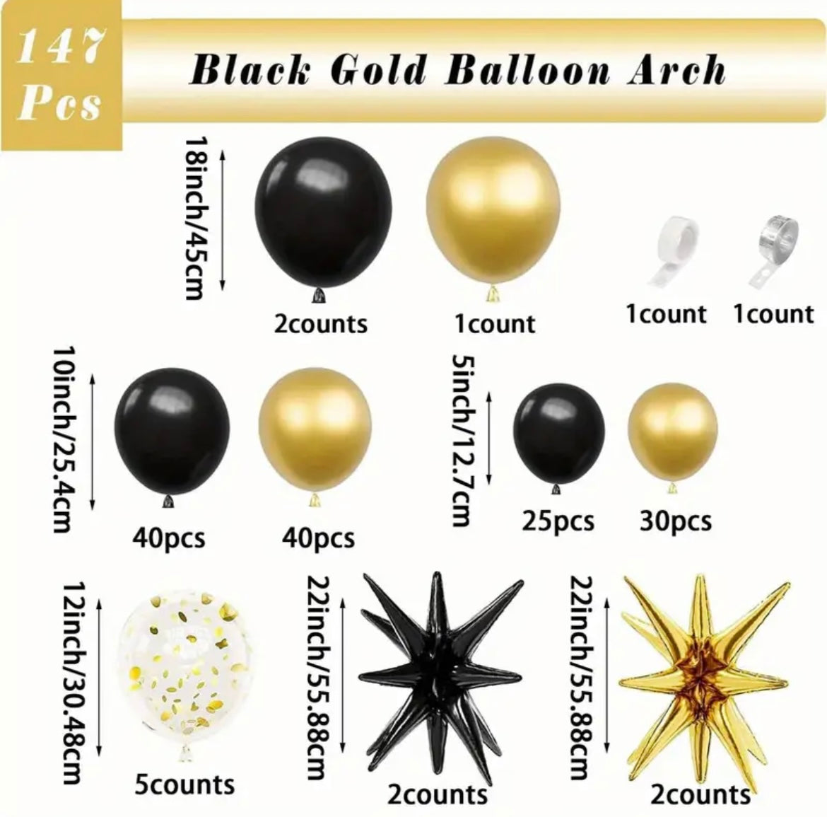 Black and Gold Balloons