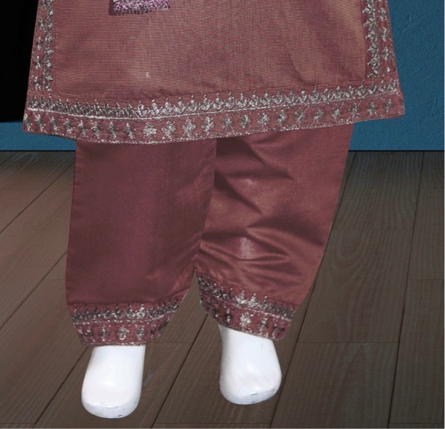TeaPink-3pc Shalwar kameez