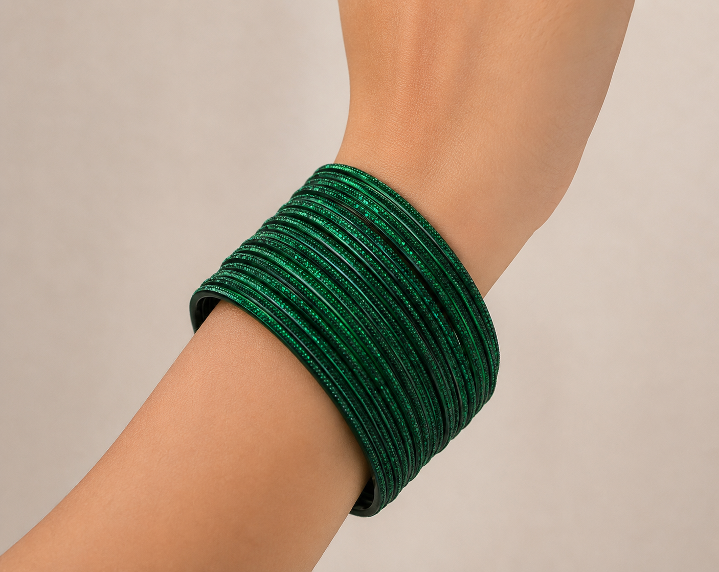 Size:2.6 Dark Green Moonlight Bangles set