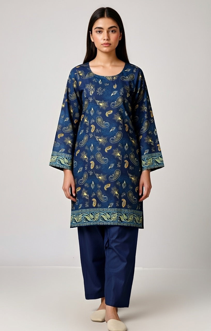 Brand:Gul Ahmed-Blue Khaddar-3pc