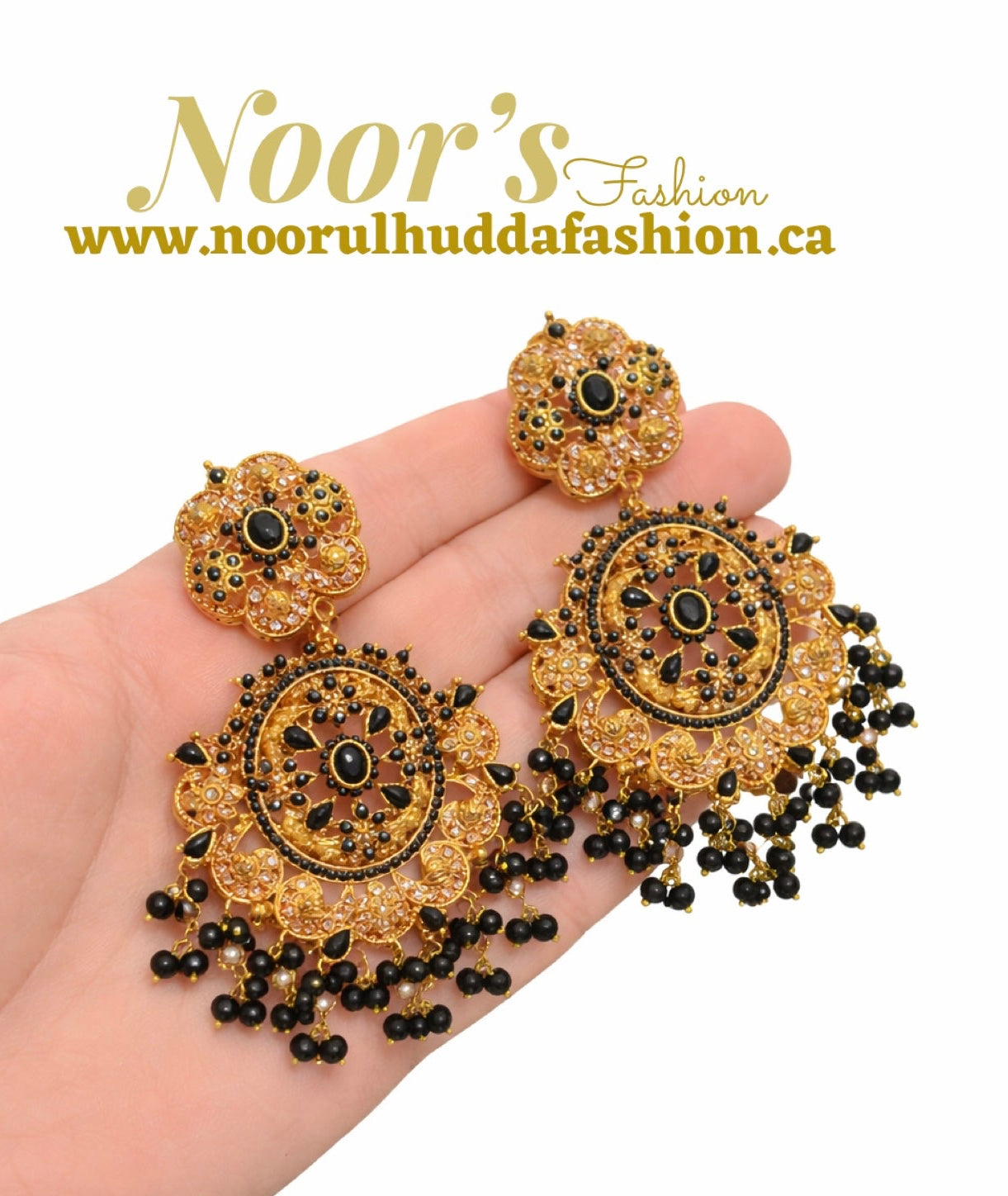 Black-3D Zircon Stone Dangle Earrings