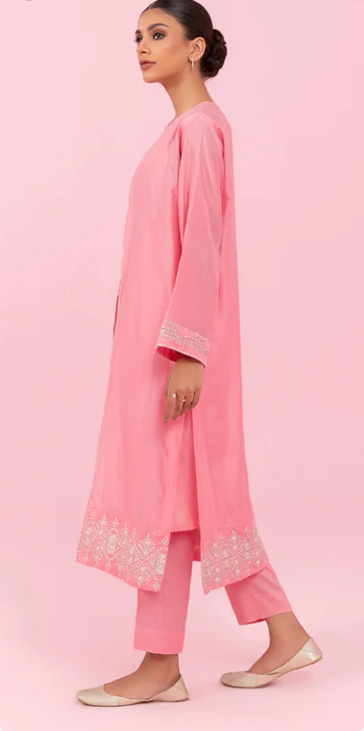 Sapphire-Peach Pink-Kameez Shalwar