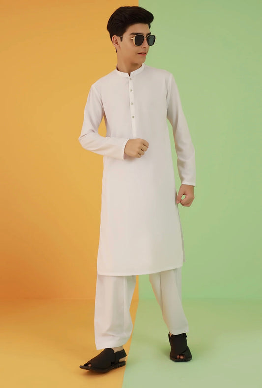 White-Kameez Shalwar-Teen Boys-MTJ