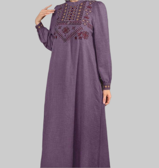 Noor’s-Purple Dress-Embroidered