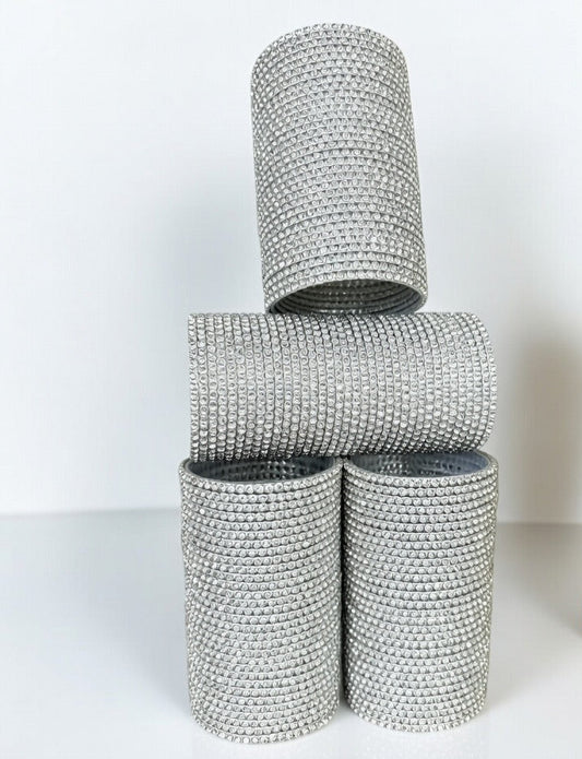 Rhinestones-Metal Bangles-Silver