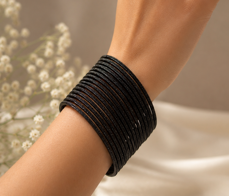 Size:2.8 Black Moonlight Bangles set