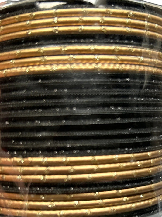 Size: 2.6 Black & Gold Bangles