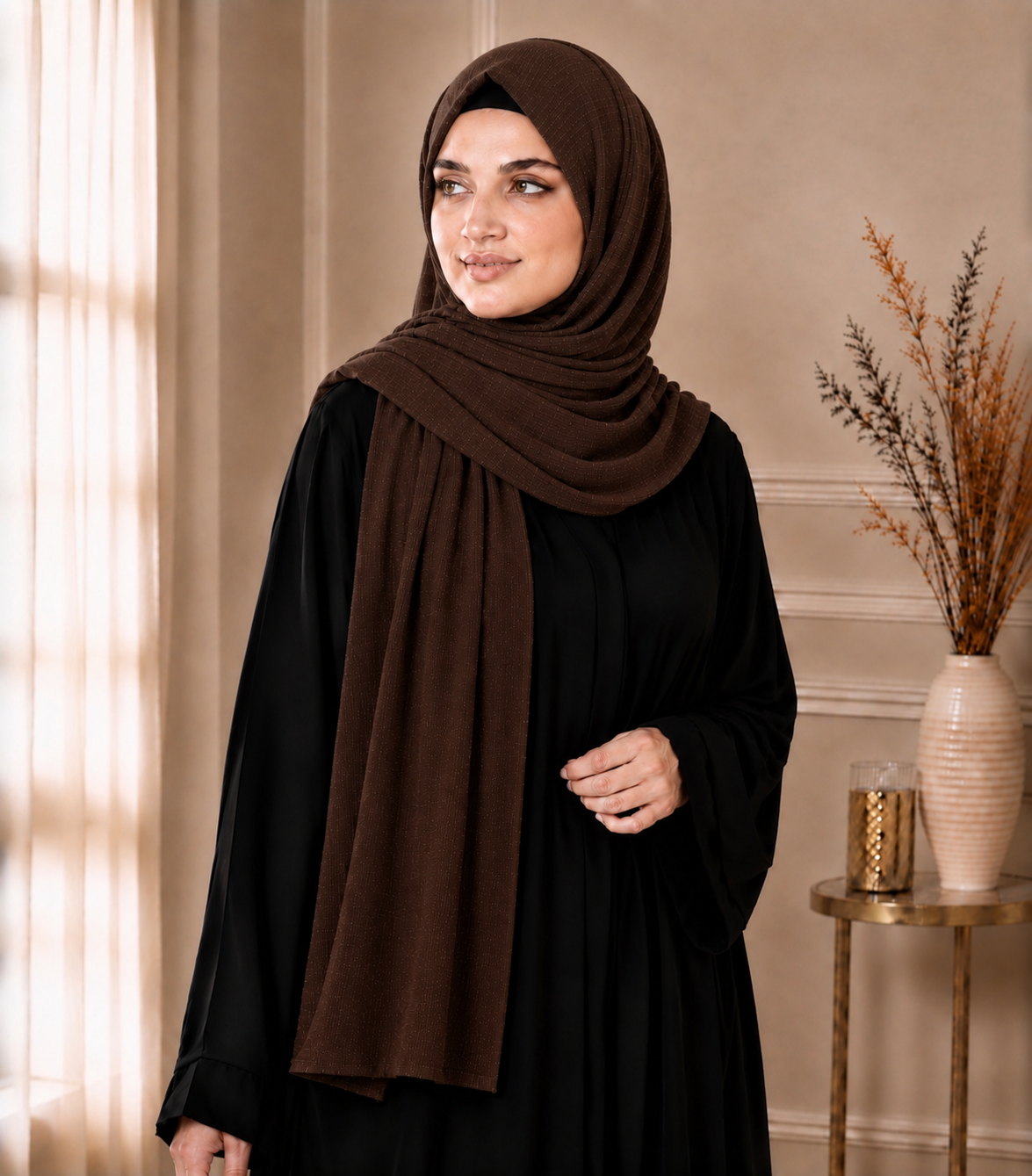 Fancy Chiffon Hijabs W/Shimmer Lines