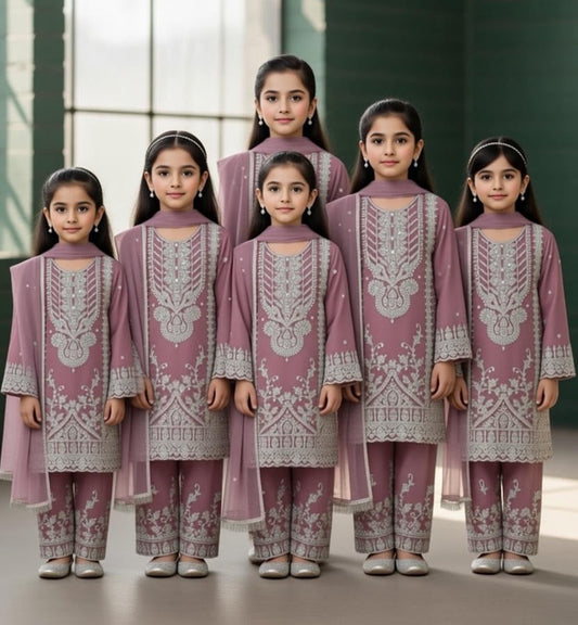 Noor’s-Mauve pink/Purple tone-3Pc