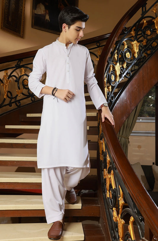MTJ-White-Kameez Shalwar-Teen Boys