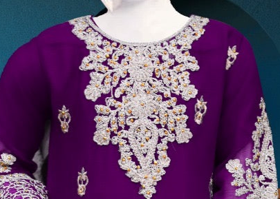 Noor’s-3Pc Sharara-Dark Purple