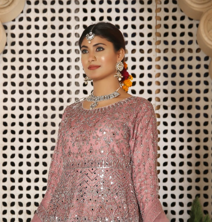 Noor’s Party Wear-Pink Maxi Dress
