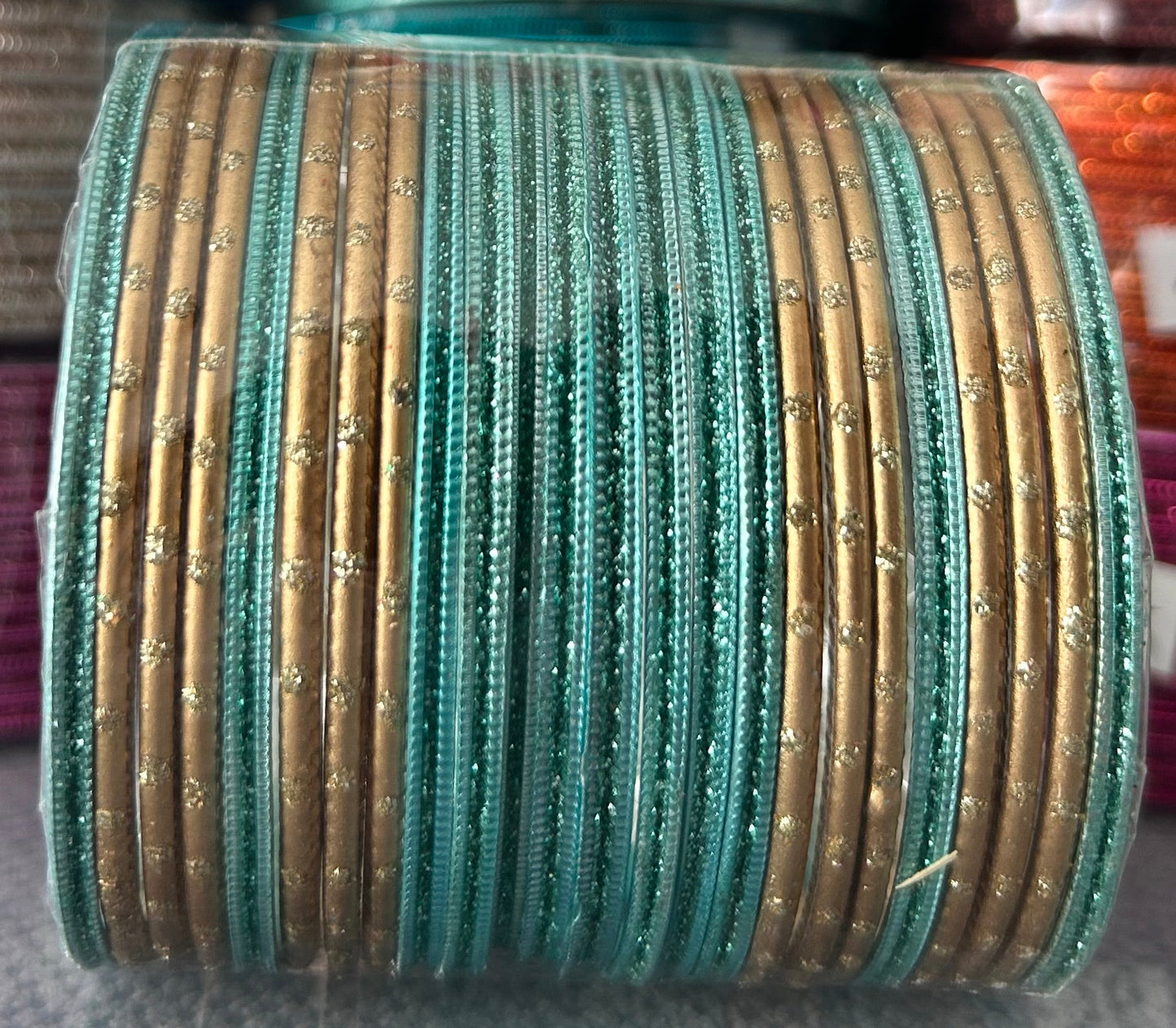 Size: 2.4 Mint & Gold Bangles