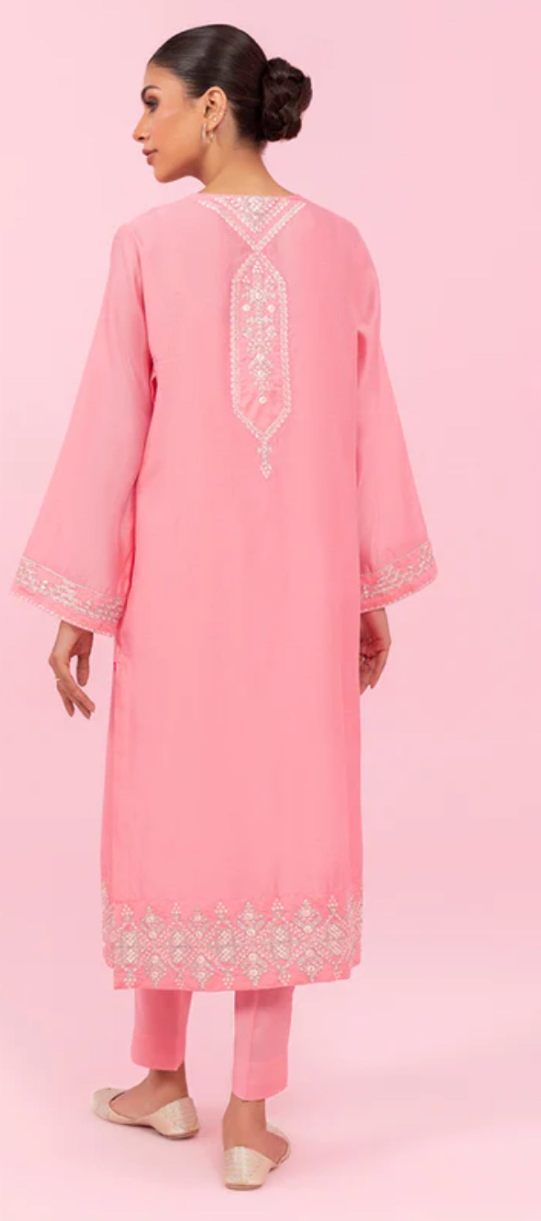 Sapphire-Peach Pink-Kameez Shalwar