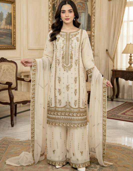 Noor’s-Festive Kameez Shalwar-ivory
