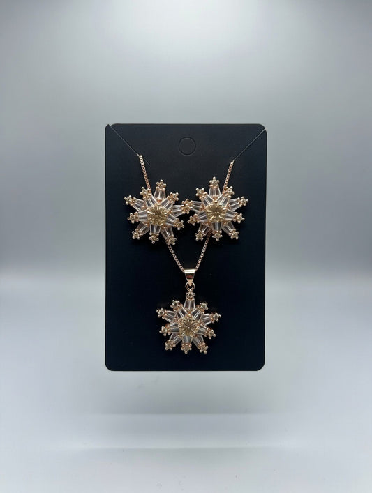 Champagne Golden-3D Zircon Locket Set
