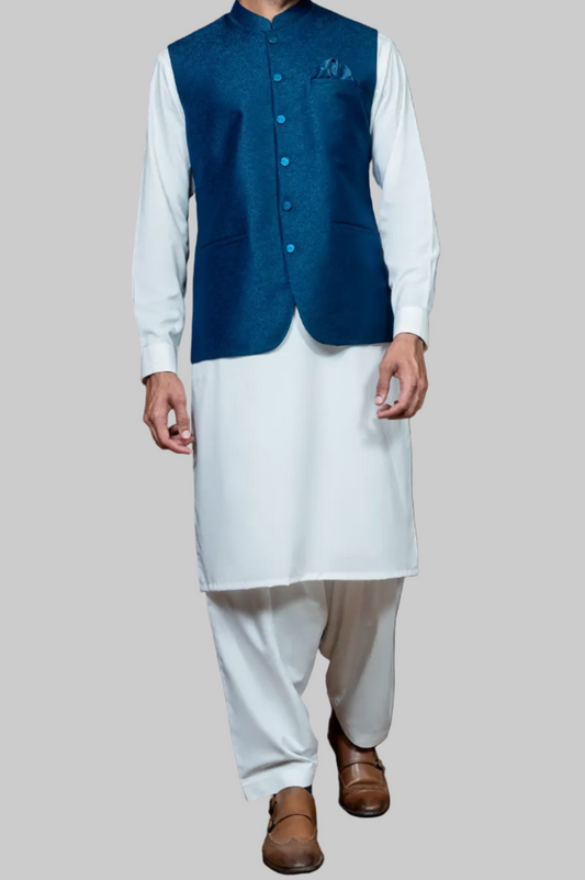 Teal Blue-Waistcoat-Brand: M.T.J