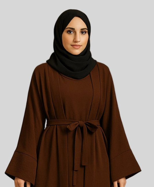 Noor’s-Dark Brown 2pc Abaya Set