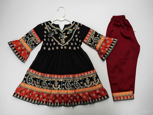 Black Fancy Frock/Baby-2Pc