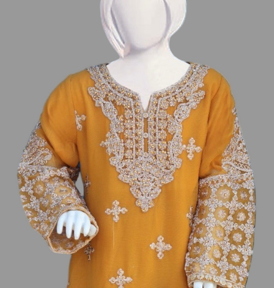 3pc Sharara Set-Mustard