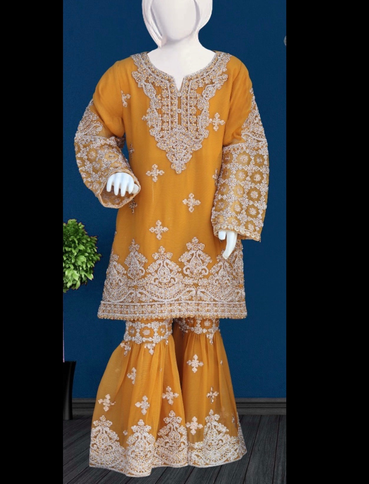 Noor’s 3pc Shararah Set-Mutard