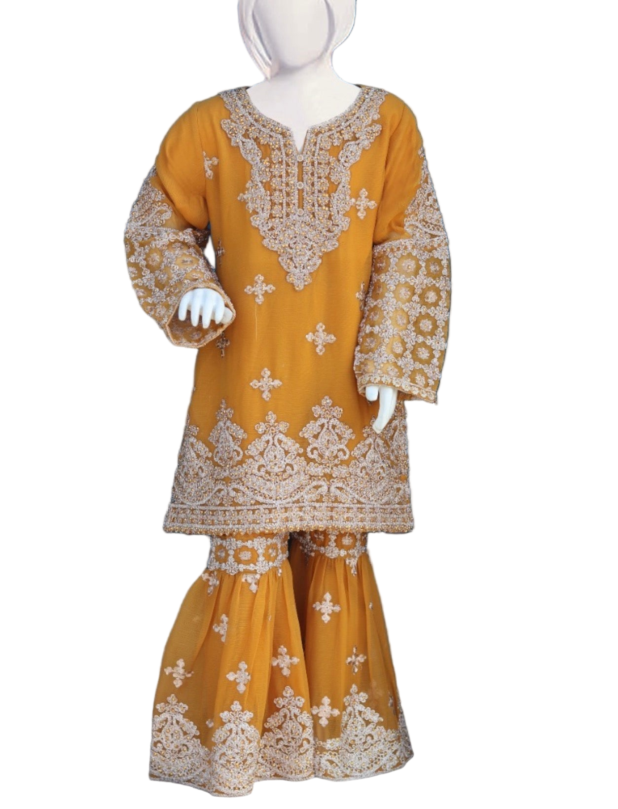 Noor’s 3pc Shararah Set-Mutard