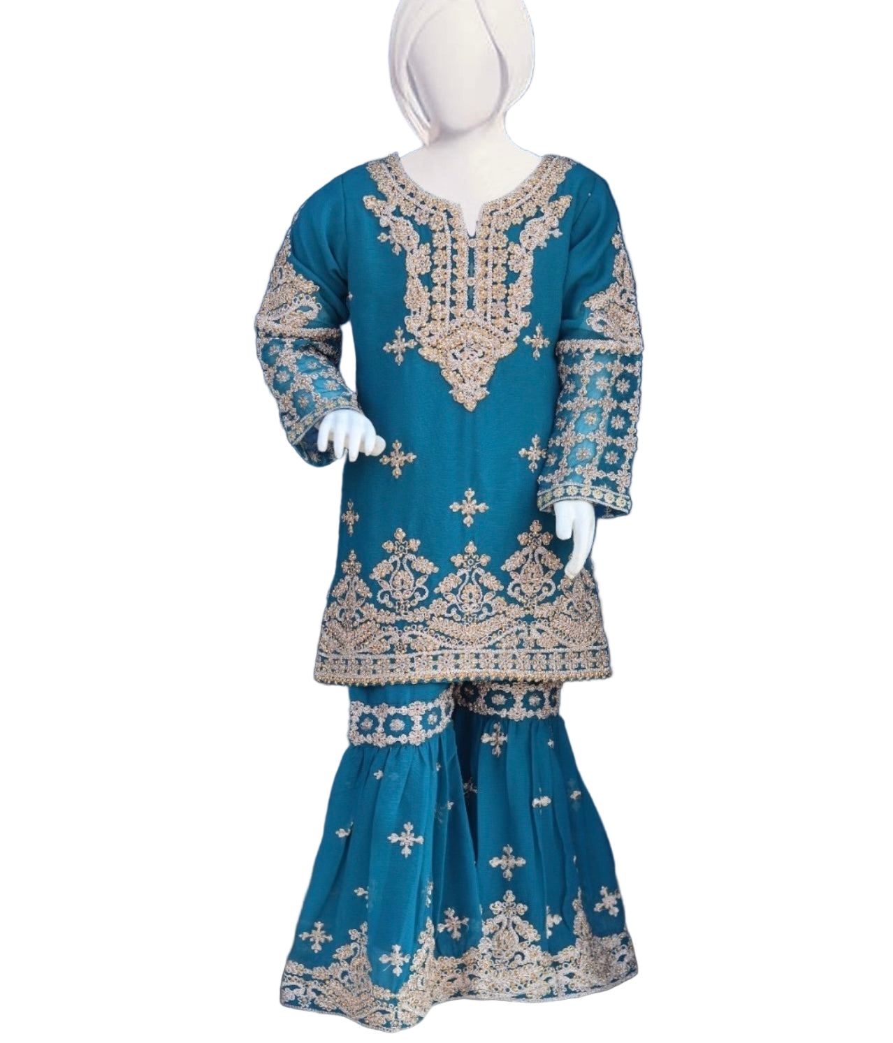 Noor’s 3pc Shararah Set-Blue