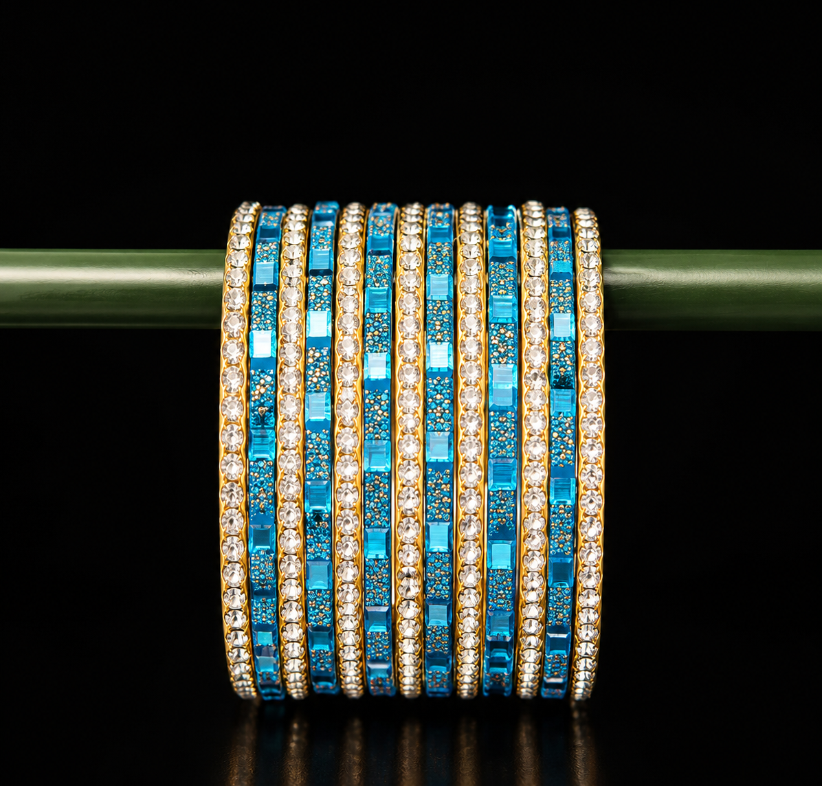 Blue Metal Bangles 1.4