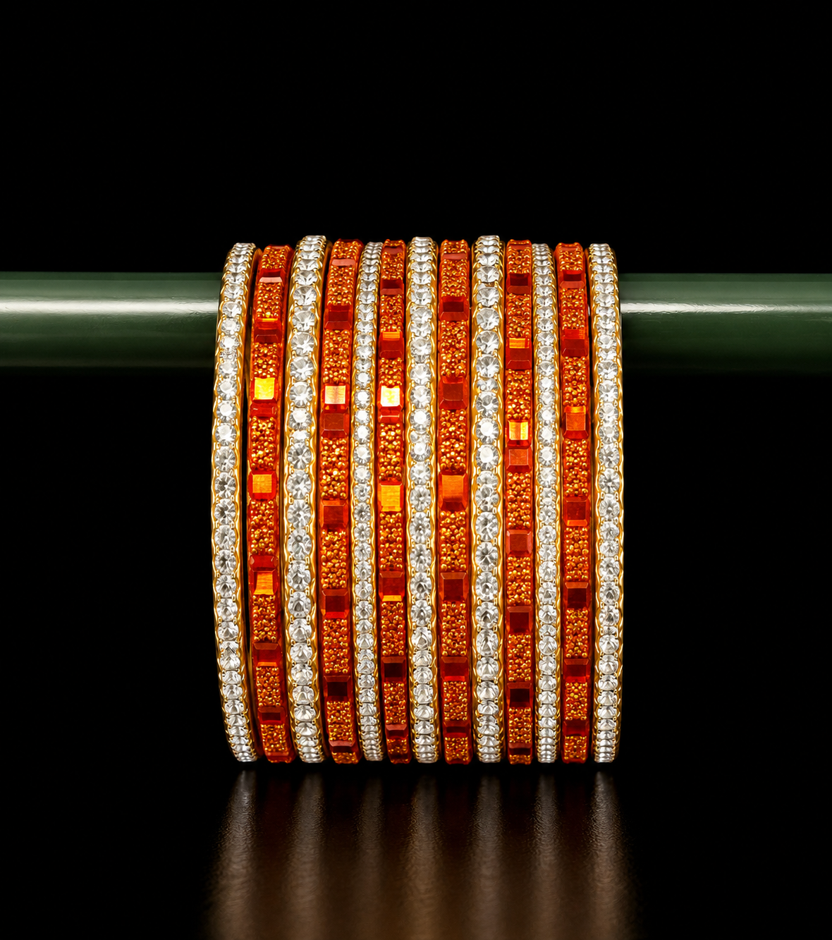 Orange Metal Bangles 1.4