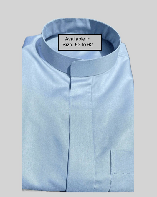 Sky Blue-Noor’s-Thobe/Jubba-Plain Band Collar
