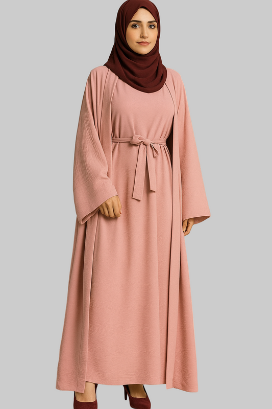 Noor’s-Dusty Rose Pink-2pc Abaya Set