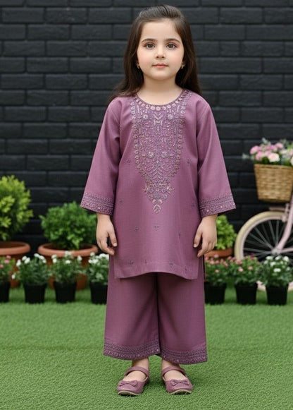 Purple-Kameez shalwar-Baby-2Pc