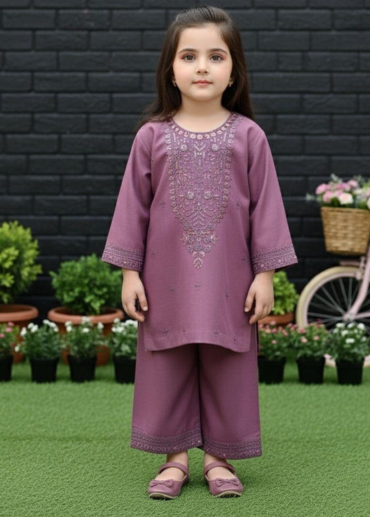 Purple-Kameez shalwar-Baby-2Pc