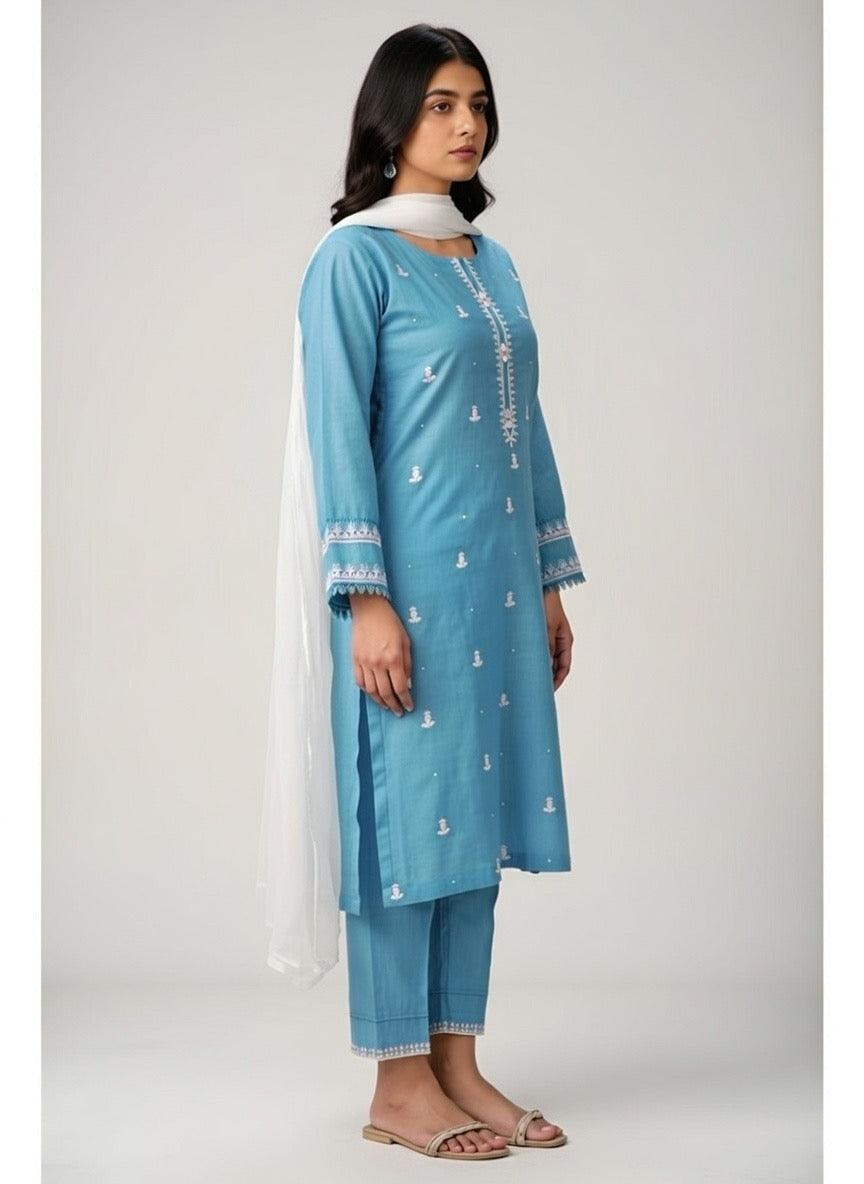 Brand:M.T.J-Blue Cotton-3pc