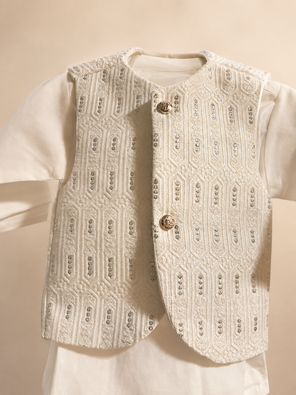 3pc White Outfit-baby boys