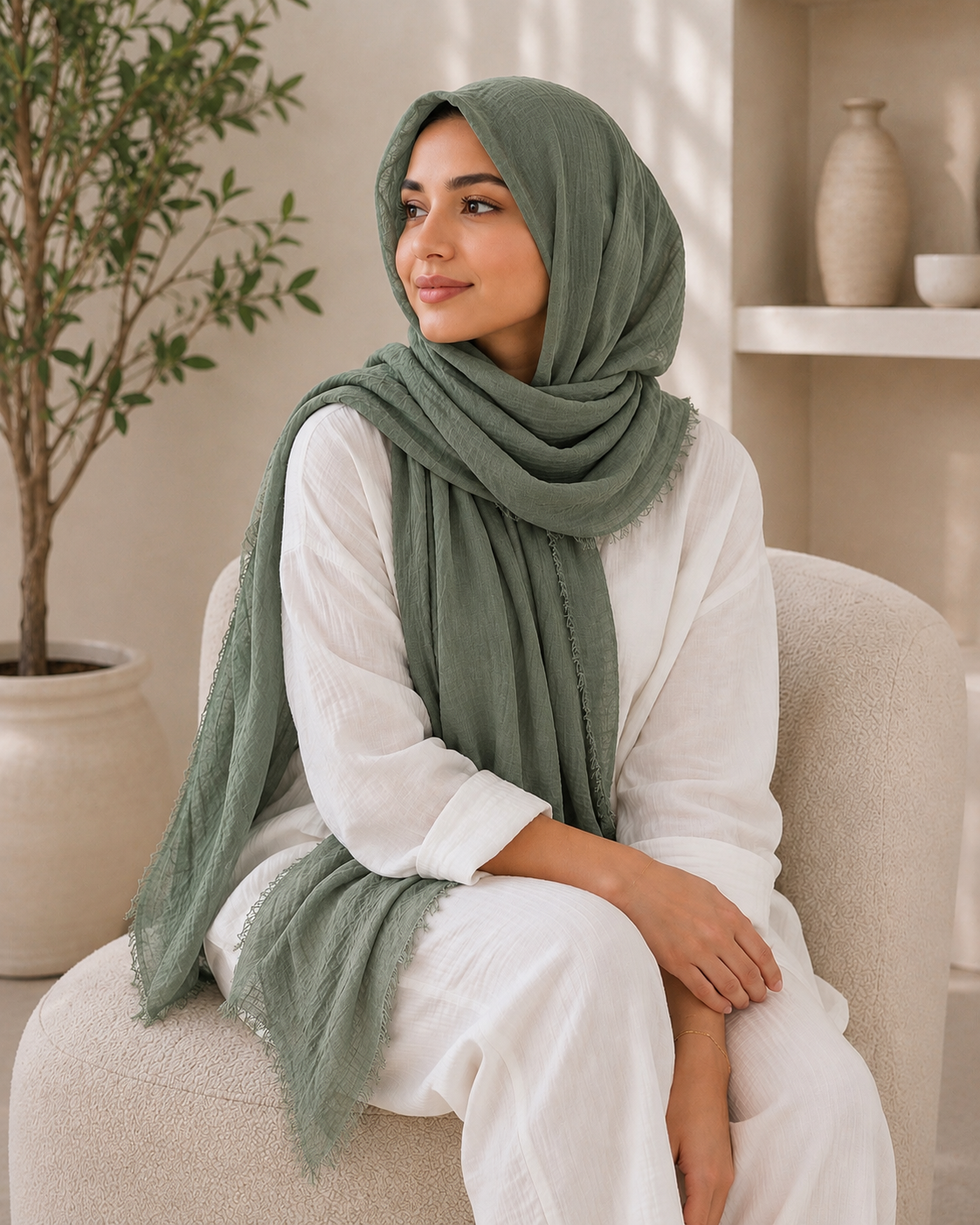 Crinkle Cotton Scarf
