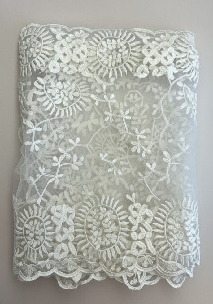 Ivory White Duppata-Soft Net