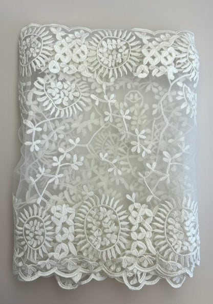 Ivory White Duppata-Soft Net