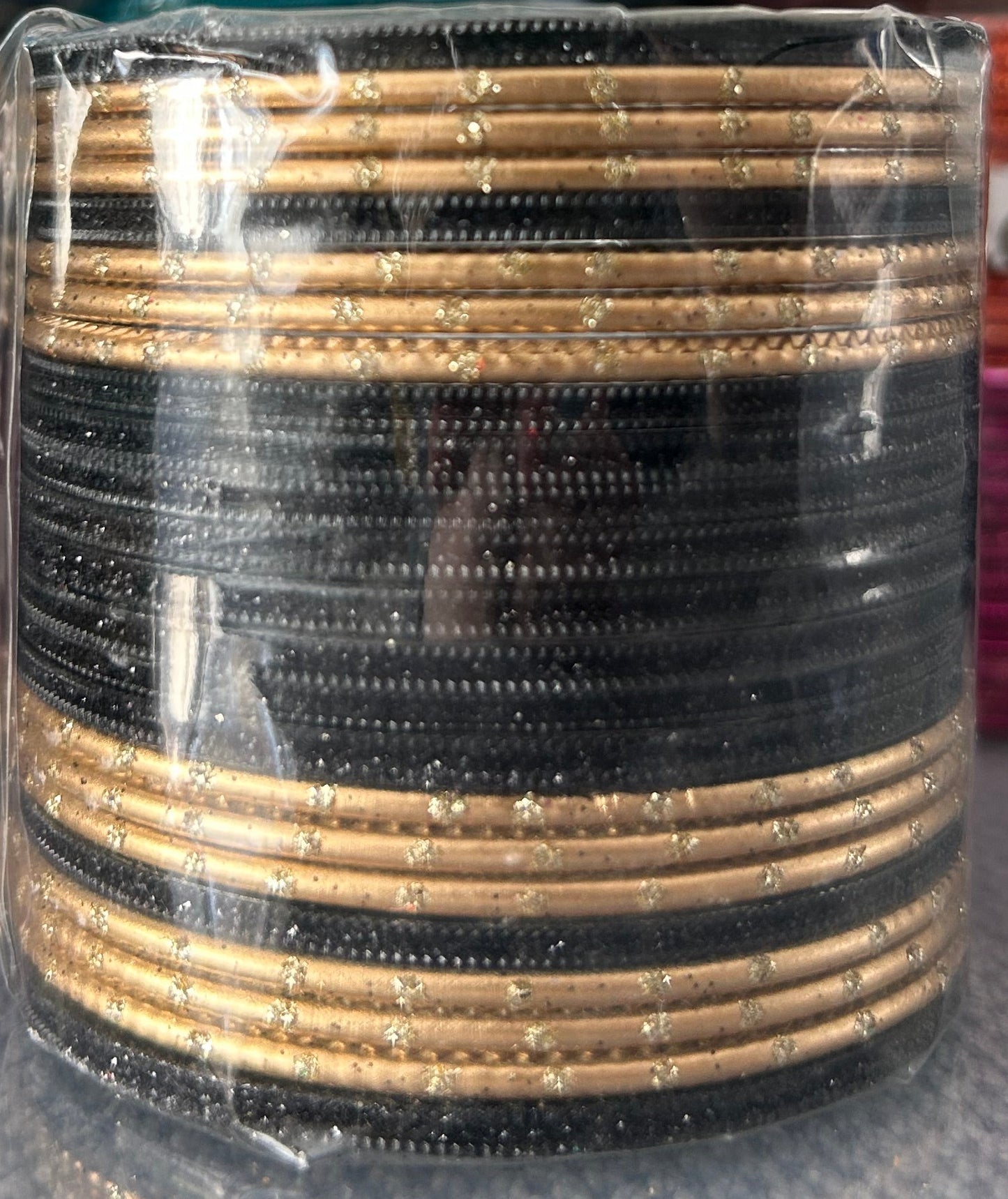 Size: 2.6 Black & Gold Bangles