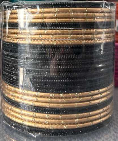 Size: 2.6 Black & Gold Bangles