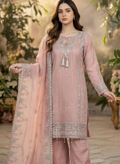 Noor’s-Festive Kameez Shalwar-Light Pink