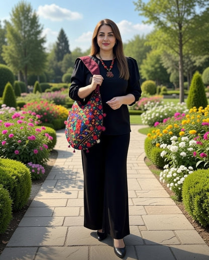 Ladies Shoulder Bags-Embroidered