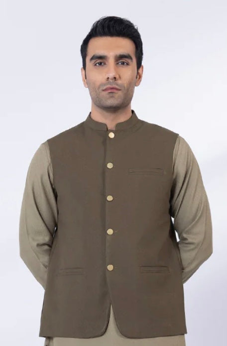 Olive Brown-waistcoat Gents-Brand: Sapphire