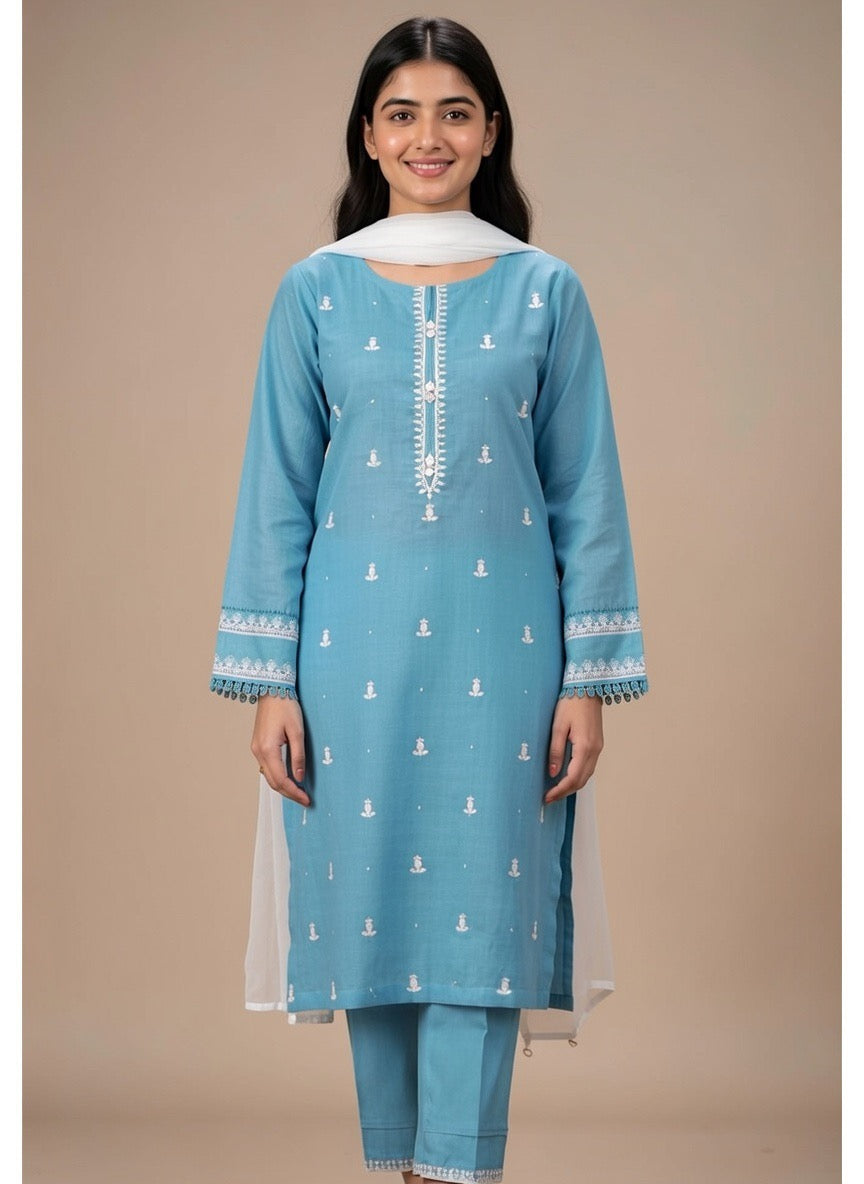 Brand:M.T.J-Blue Cotton-3pc