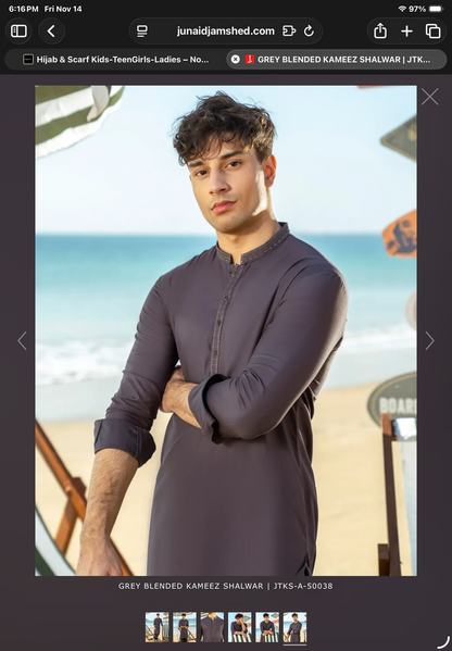 J. Purple Grey-KameezShalwar-TeenBoys