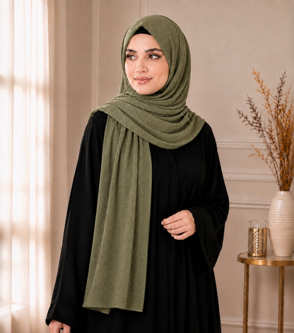 Fancy Chiffon Hijabs W/Shimmer Lines