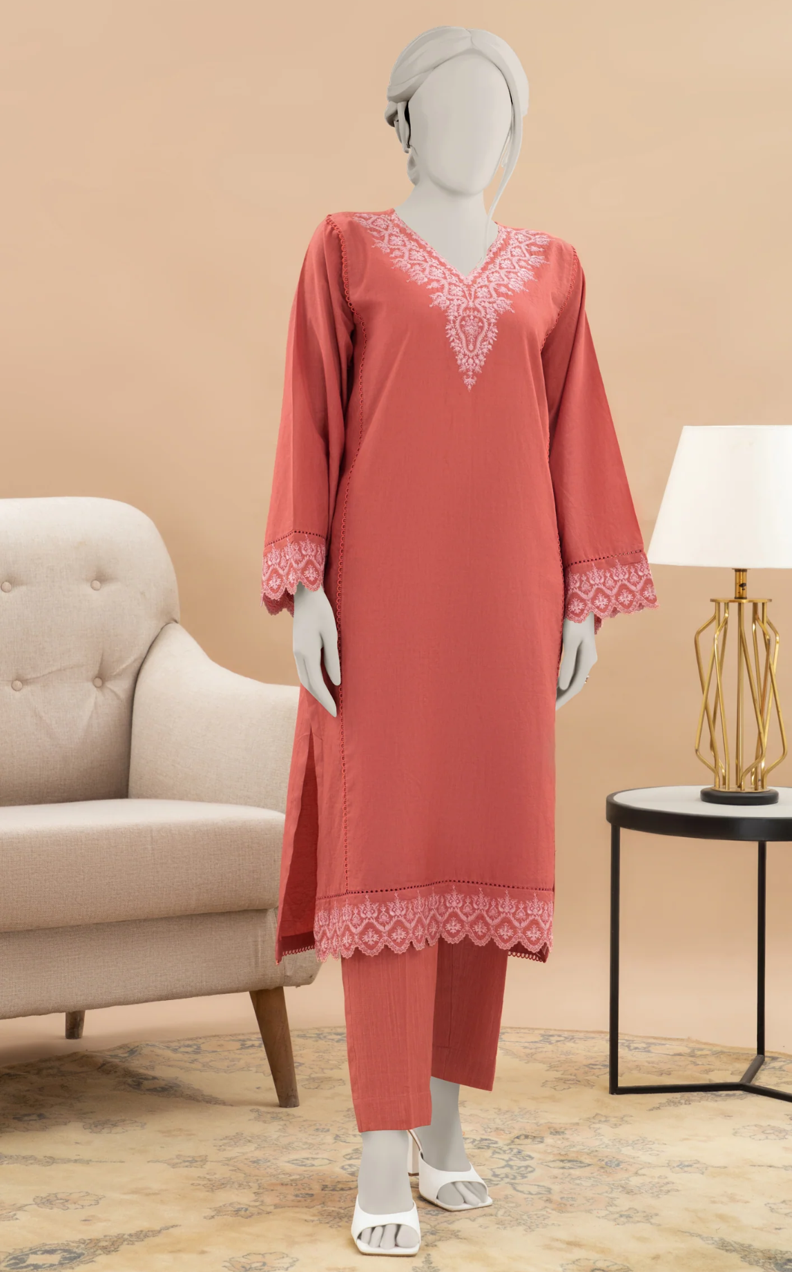 Brand:MTJ-3pc Cross Hatch Khaddar