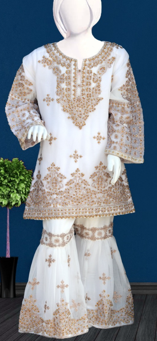Noor’s 3pc Shararah Set-White