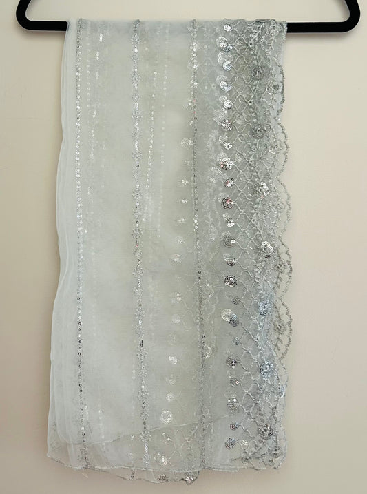 White & Silver Duppata